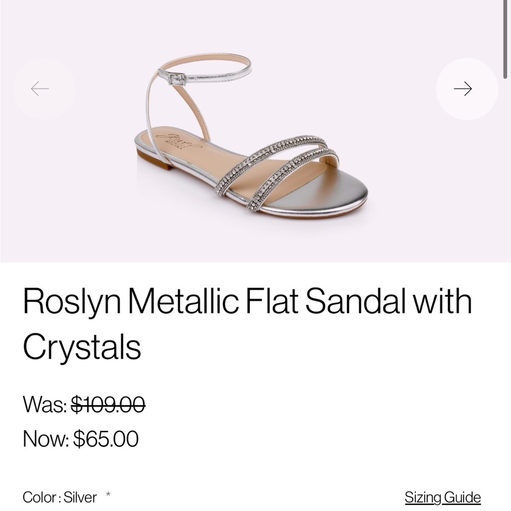 Jewel Badgley Mischka Metallic Silver Sandals